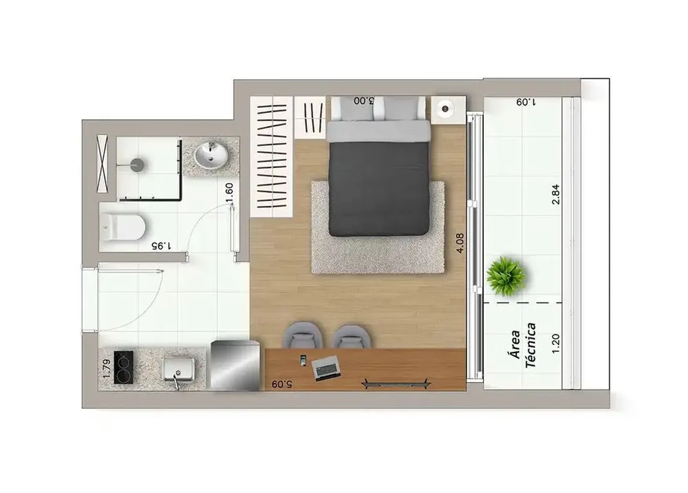 Kitnet-Studio, 33 m² - Foto 12