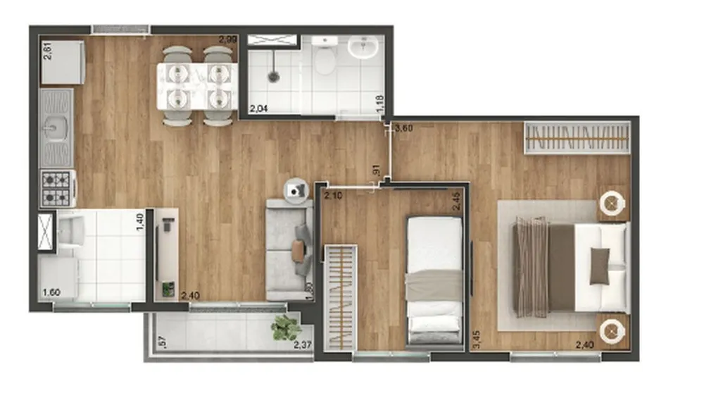 Apartamento, 2 quartos, 37 m² - Foto 11