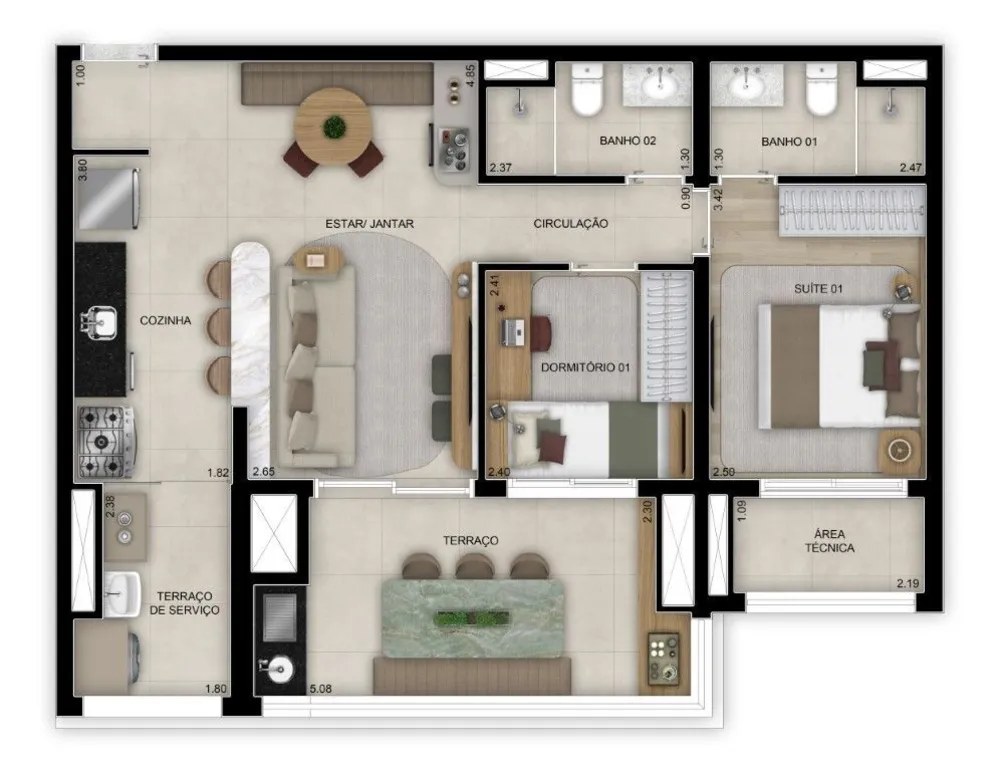 Apartamento, 2 quartos, 45 m² - Foto 7