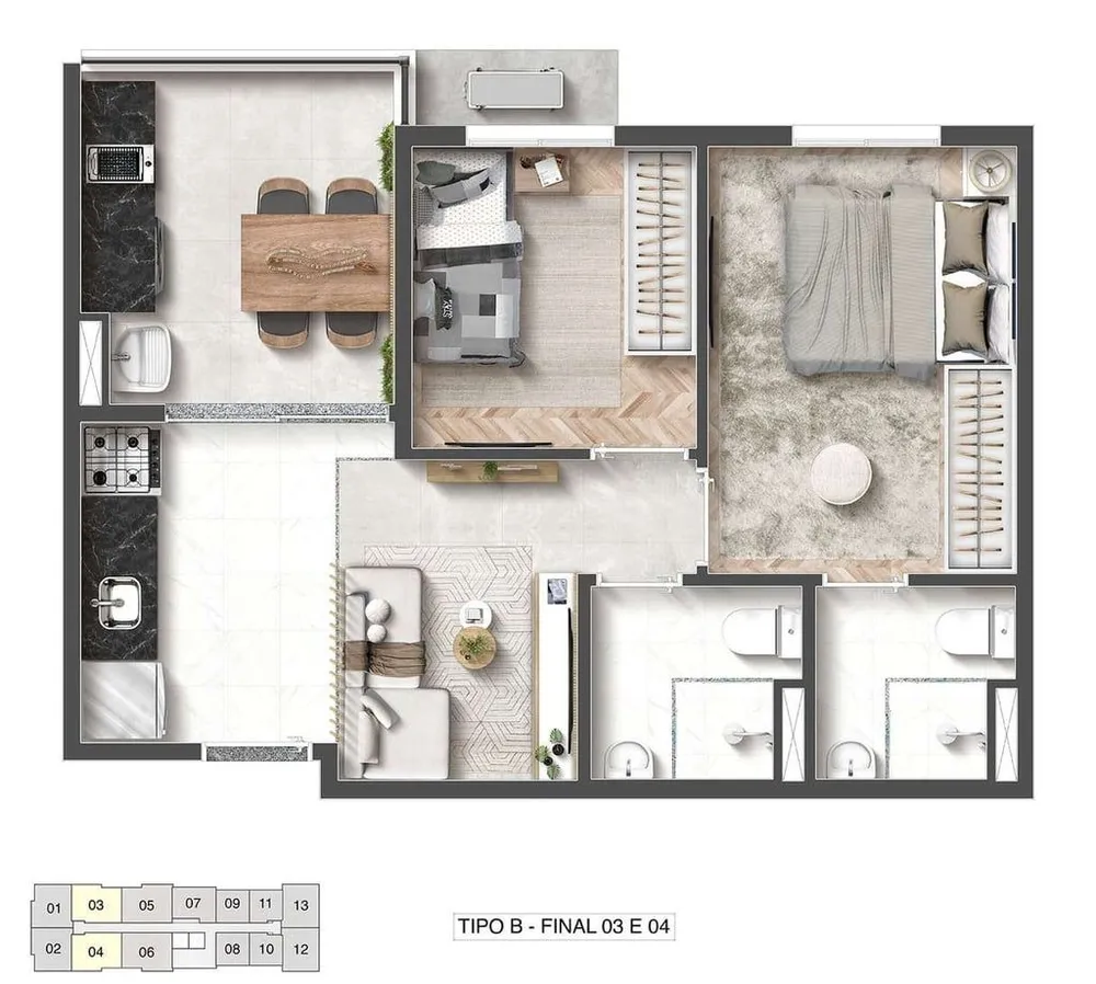 Apartamento, 2 quartos, 36 m² - Foto 8