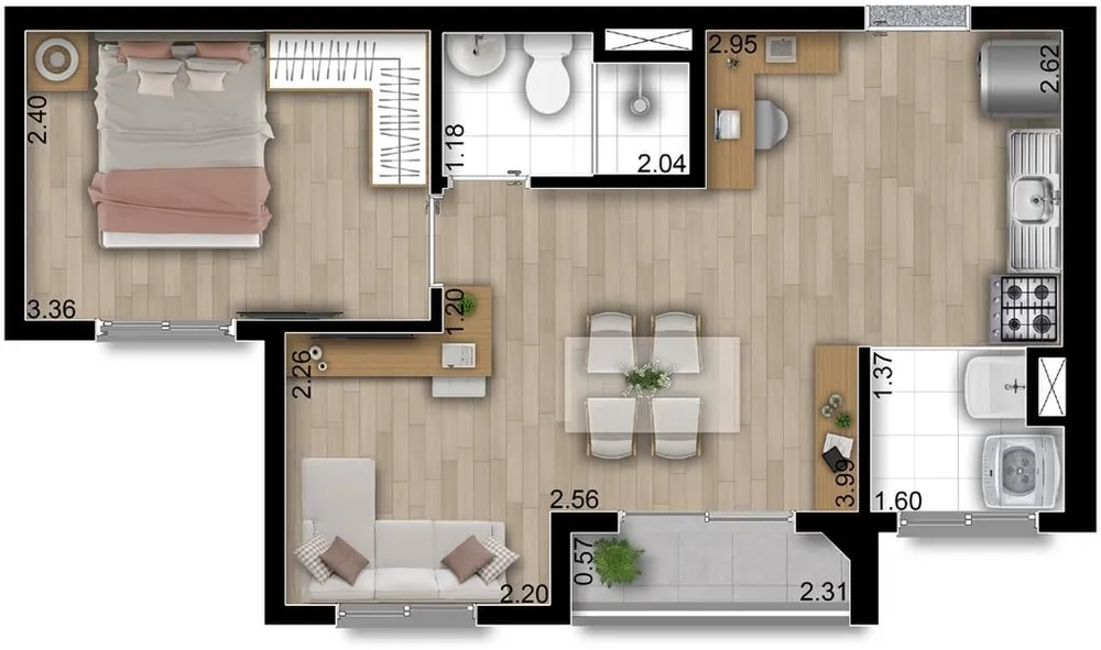 Apartamento, 2 quartos, 37 m² - Foto 7