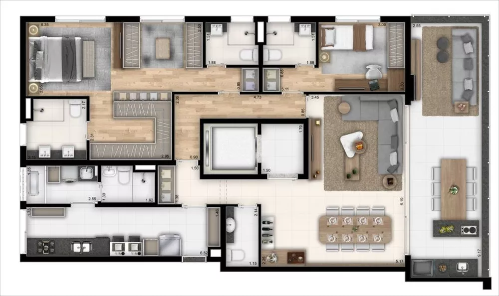 Apartamento, 3 quartos, 151 m² - Foto 1