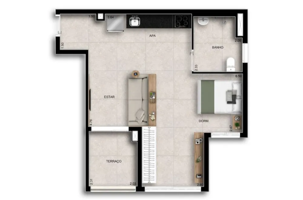 Kitnet-Studio, 34 m² - Foto 7