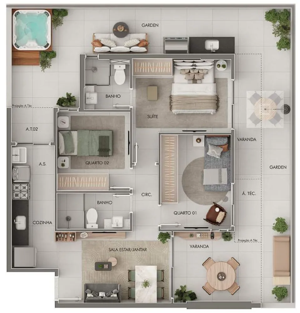 Apartamento, 2 quartos, 34 m² - Foto 8