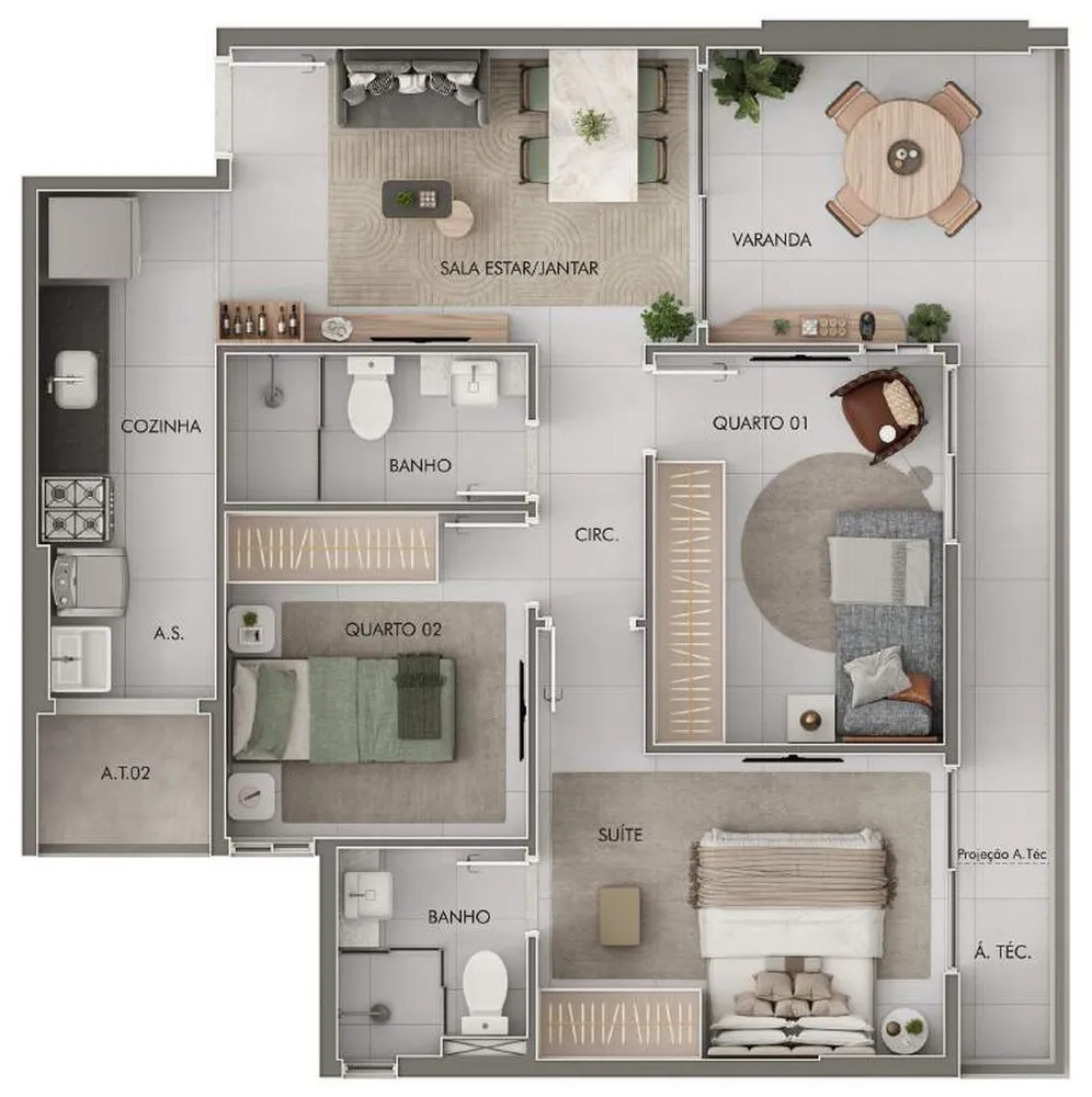 Apartamento, 2 quartos, 34 m² - Foto 6