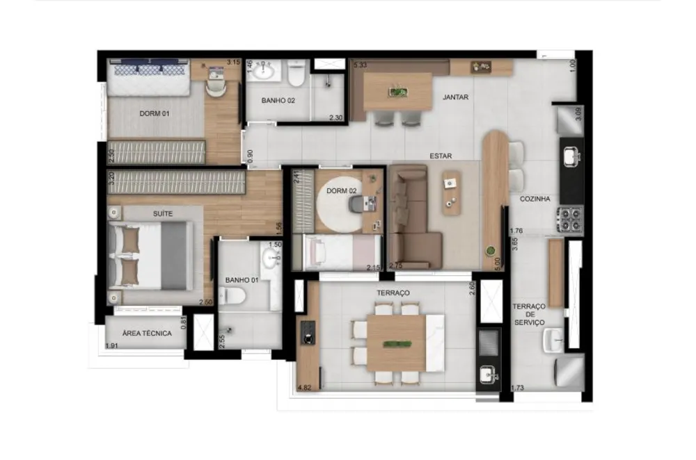 Apartamento, 3 quartos, 88 m² - Foto 7