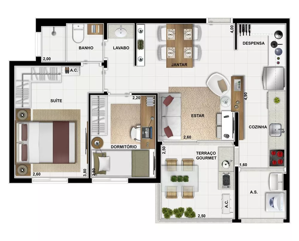 Apartamento, 3 quartos, 58 m² - Foto 6