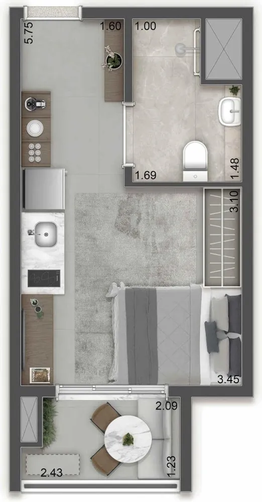 Kitnet-Studio, 22 m² - Foto 7