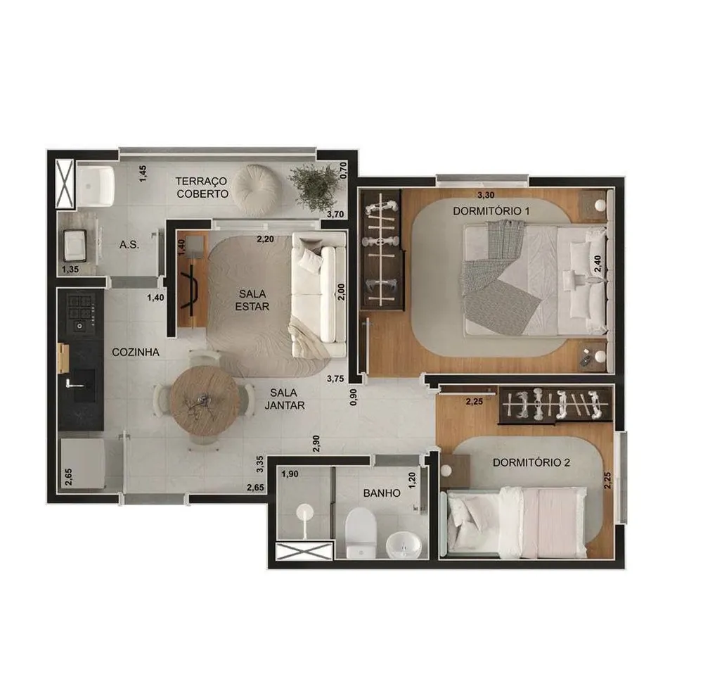 Apartamento, 2 quartos, 36 m² - Foto 7