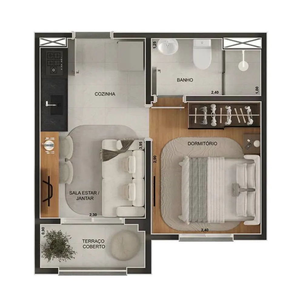 Apartamento, 2 quartos, 36 m² - Foto 8