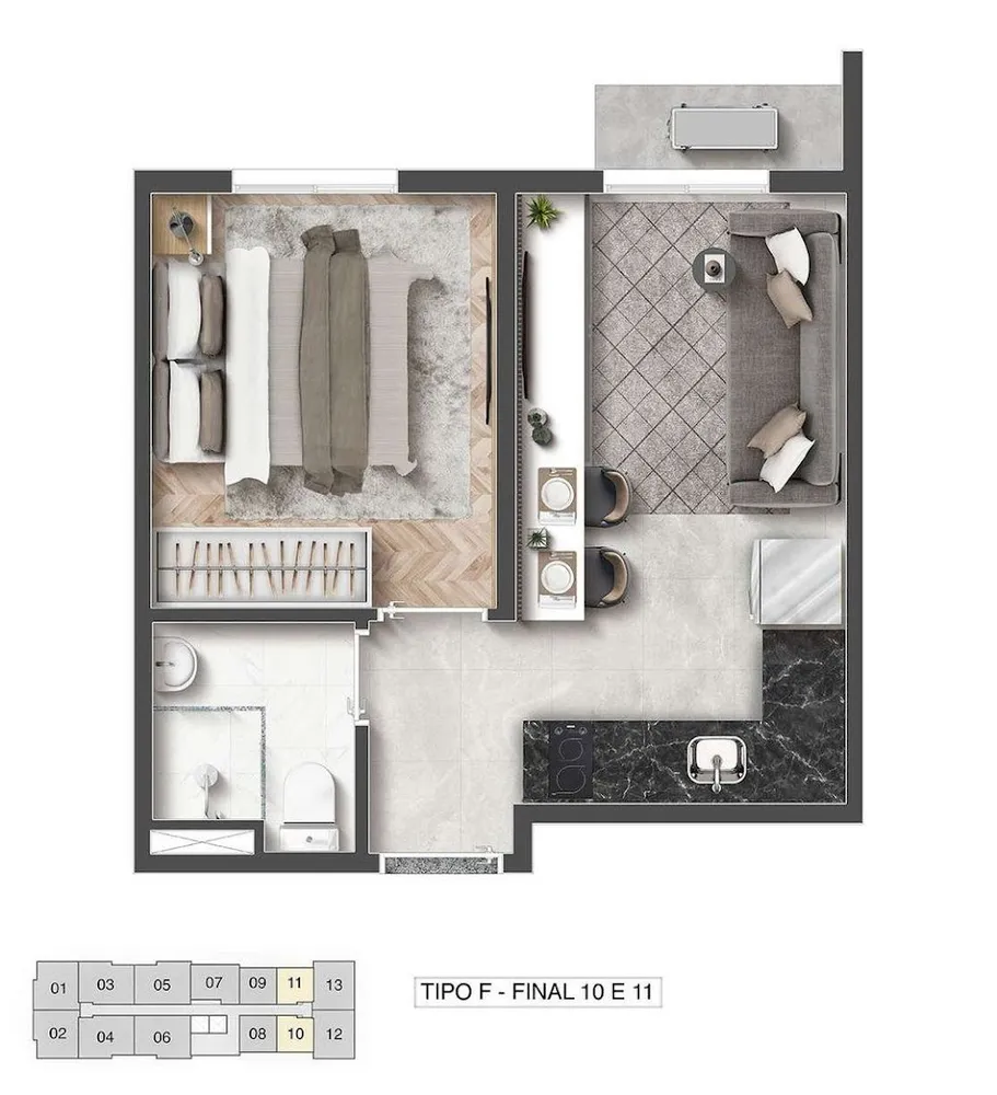 Apartamento, 1 quarto, 33 m² - Foto 7