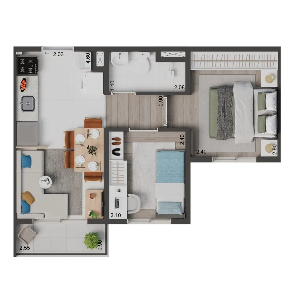 Apartamento, 2 quartos, 37 m² - Foto 12
