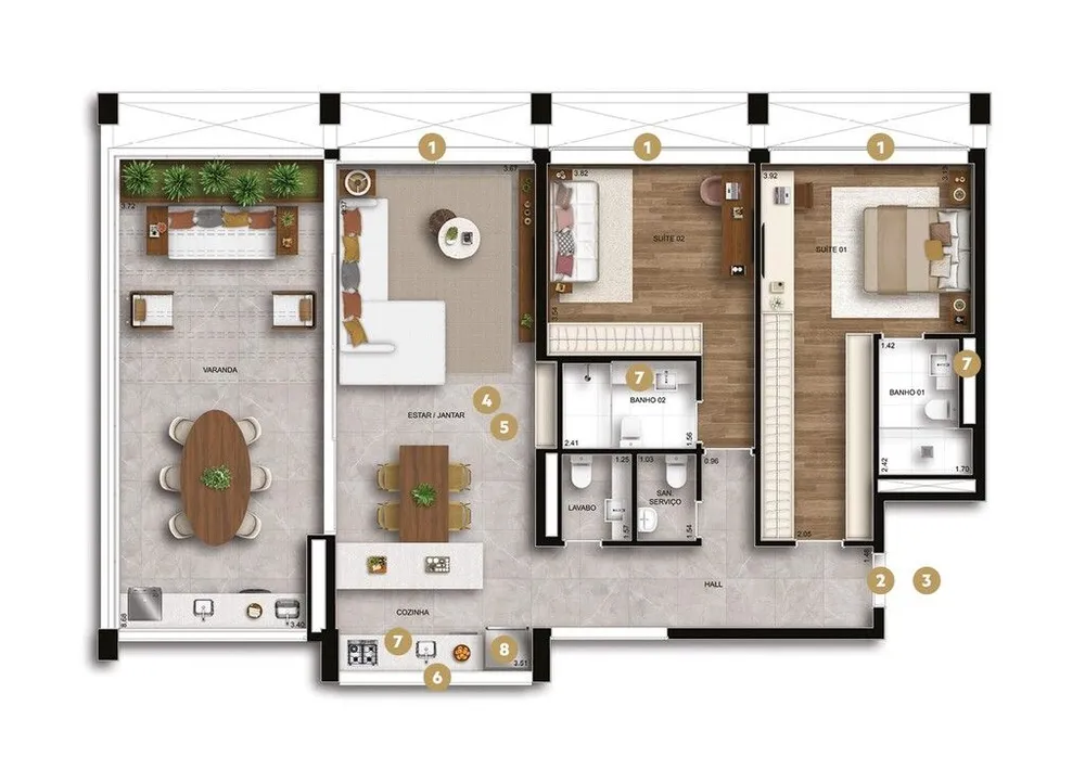 Apartamento, 1 quarto, 108 m² - Foto 2