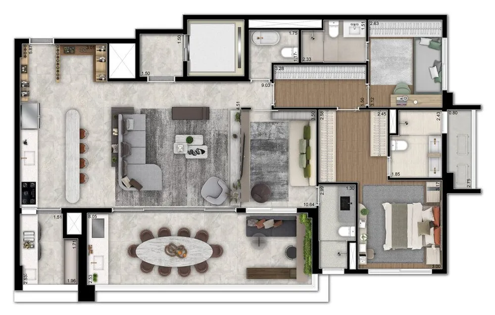 Apartamento, 3 quartos, 143 m² - Foto 3
