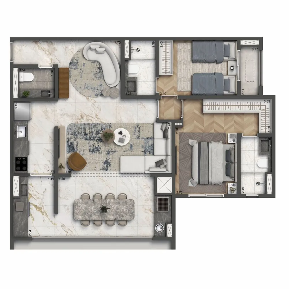 Apartamento, 2 quartos, 76 m² - Foto 10