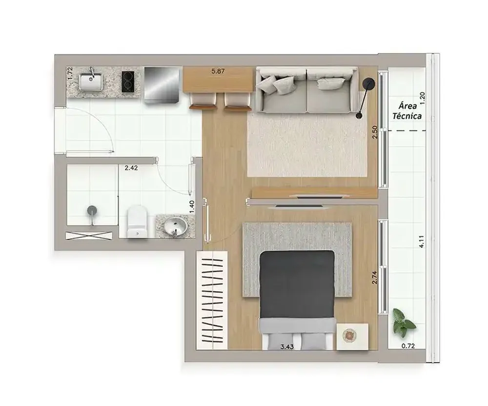Apartamento, 1 quarto, 36 m² - Foto 9