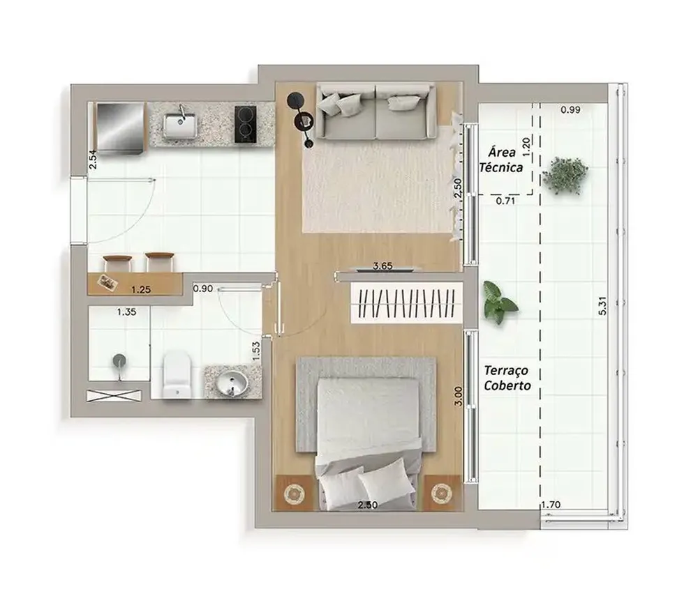 Apartamento, 1 quarto, 36 m² - Foto 6