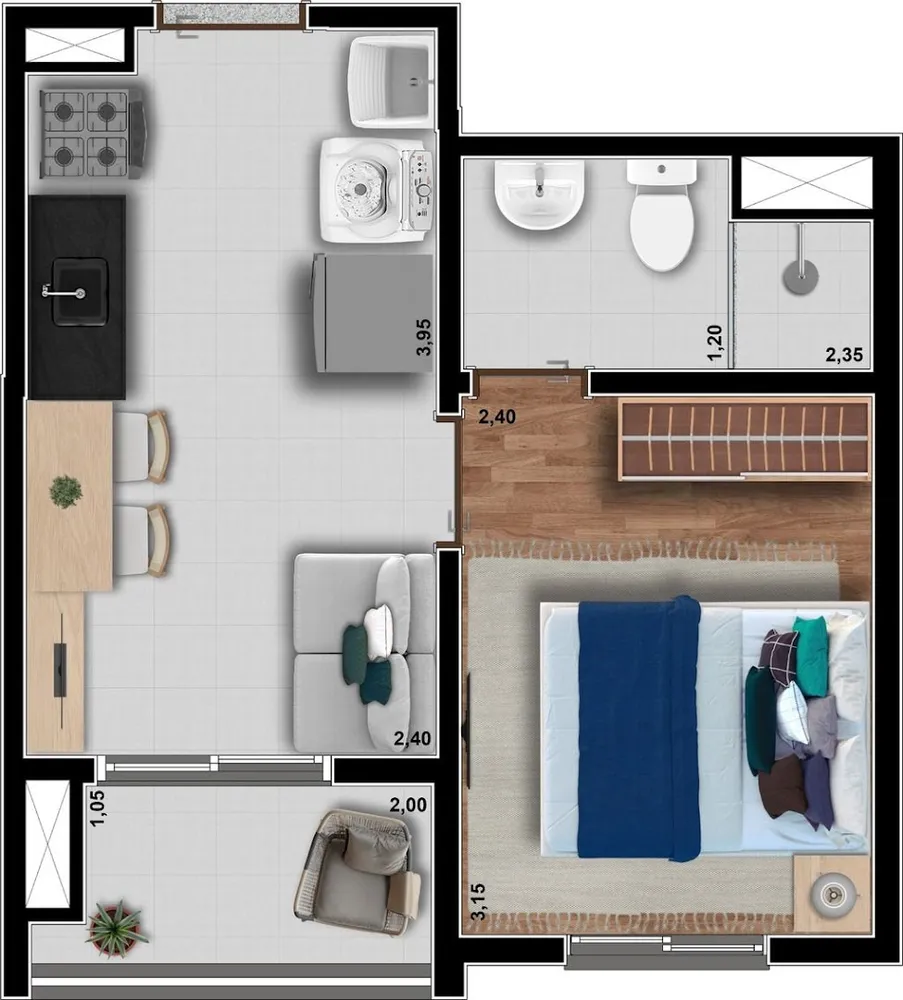 Apartamento, 2 quartos, 38 m² - Foto 12