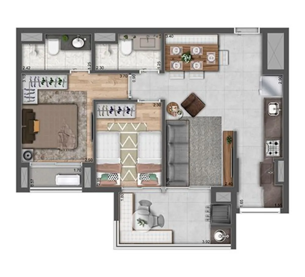 Apartamento, 2 quartos, 62 m² - Foto 6