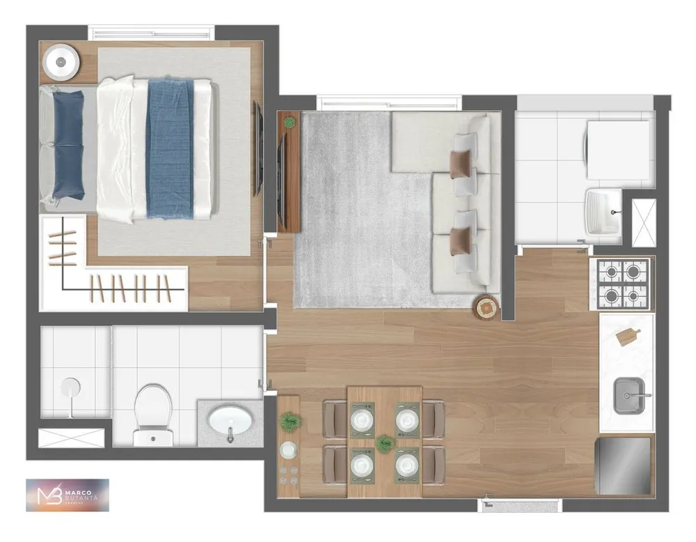 Apartamento, 1 quarto, 30 m² - Foto 7