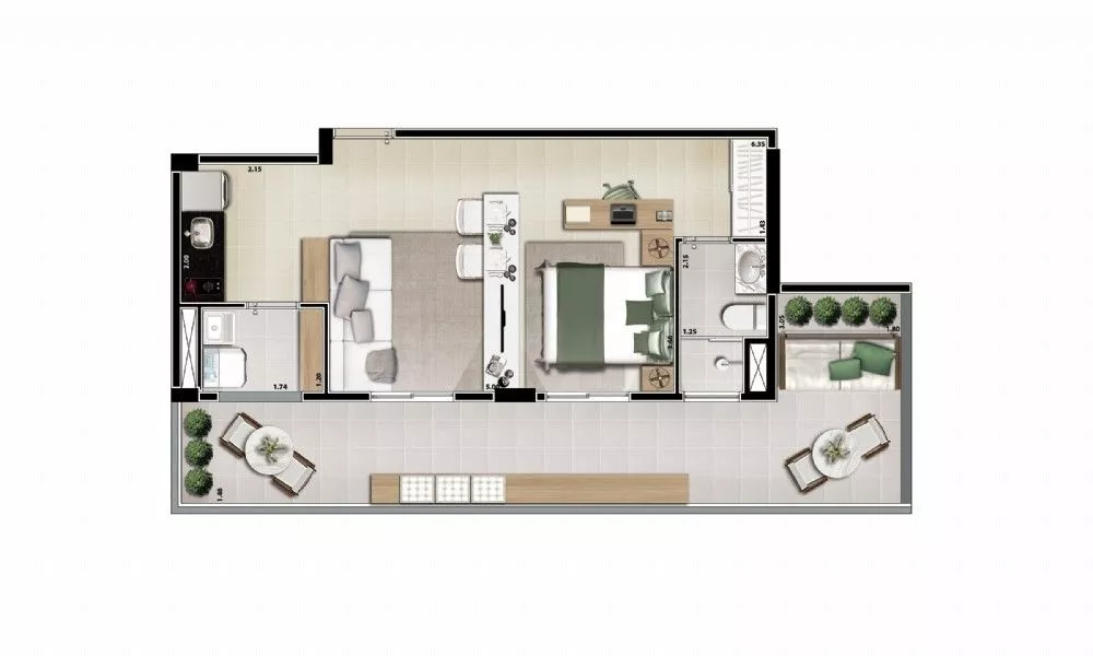 Cobertura, 1 quarto, 74 m² - Foto 9