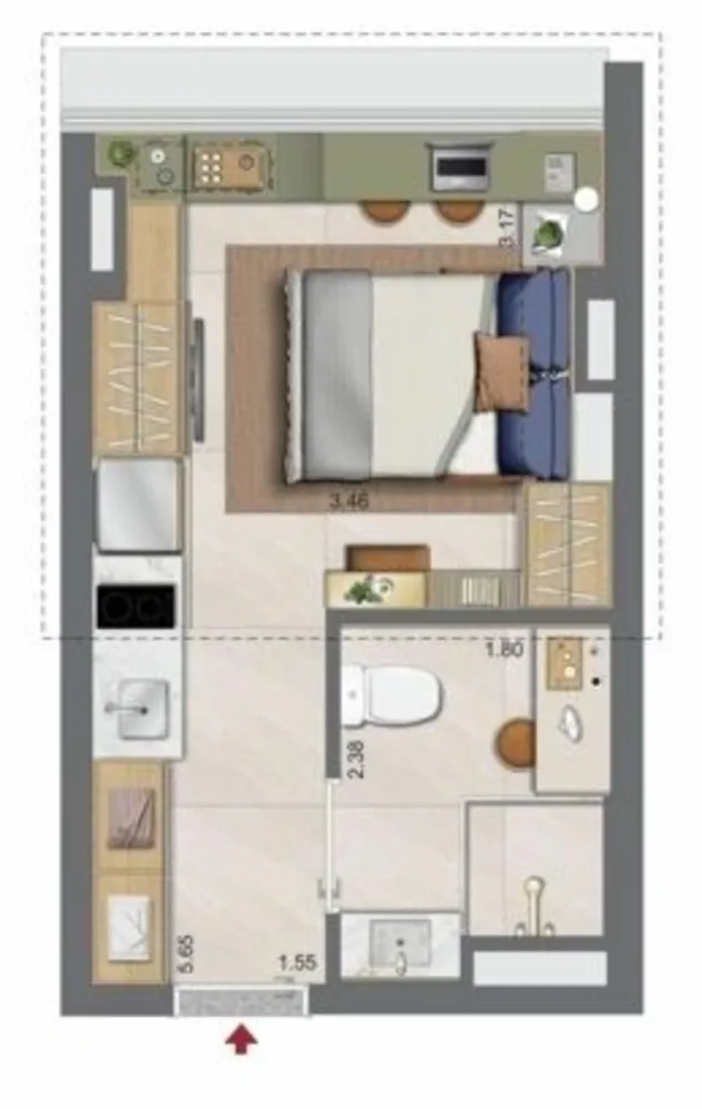 Kitnet-Studio, 28 m² - Foto 7