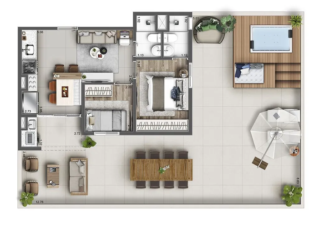 Cobertura, 3 quartos, 81 m² - Foto 8
