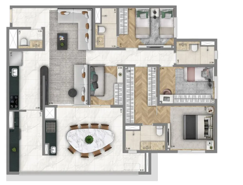 Apartamento, 3 quartos, 110 m² - Foto 7