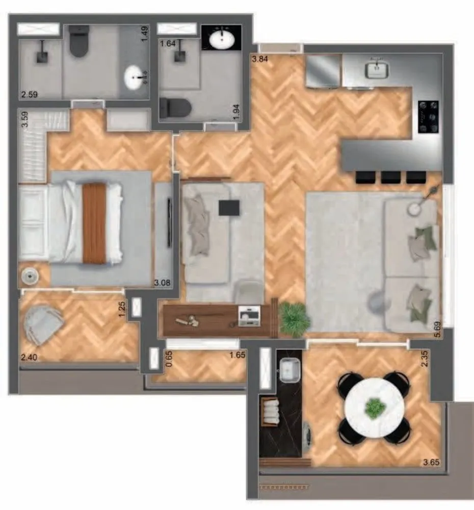 Apartamento, 2 quartos, 69 m² - Foto 4