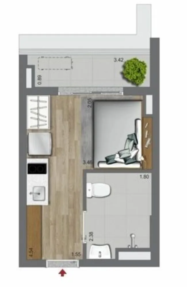 Kitnet-Studio, 33 m² - Foto 8