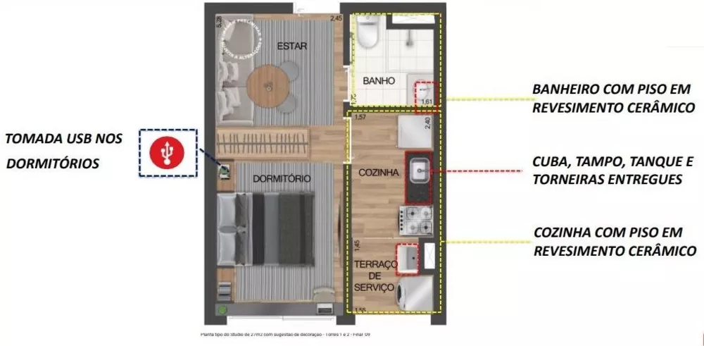 Kitnet-Studio, 30 m² - Foto 7