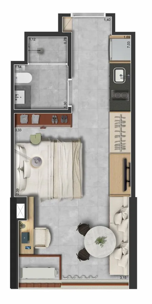 Kitnet-Studio, 26 m² - Foto 7