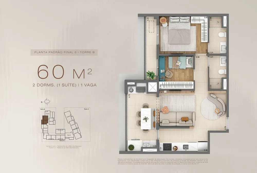 Apartamento, 1 quarto, 45 m² - Foto 12