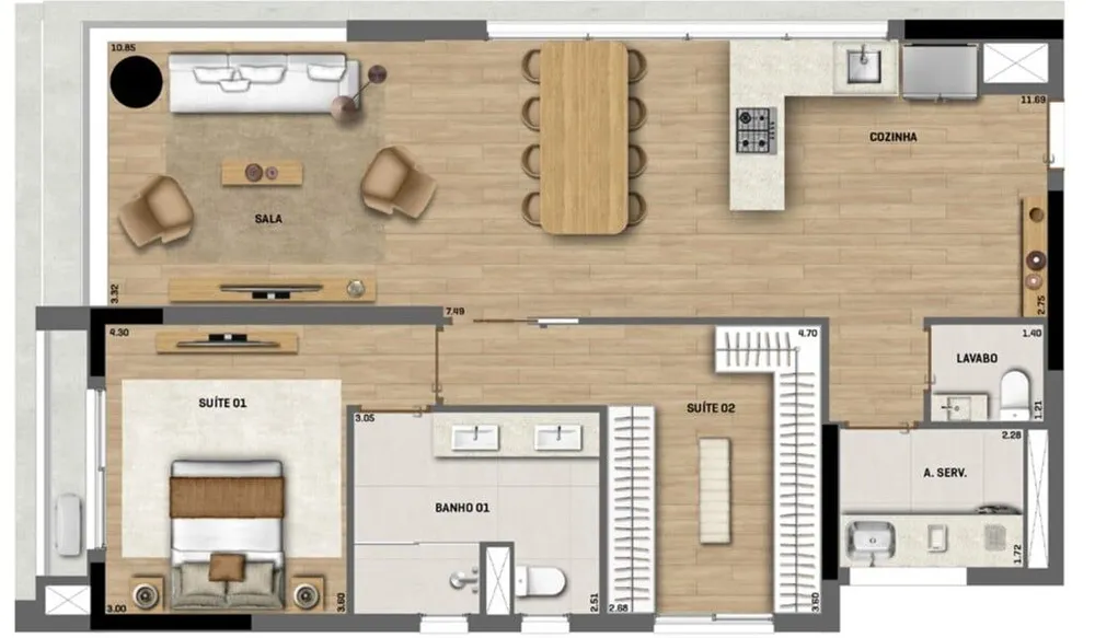 Apartamento, 2 quartos, 223 m² - Foto 8