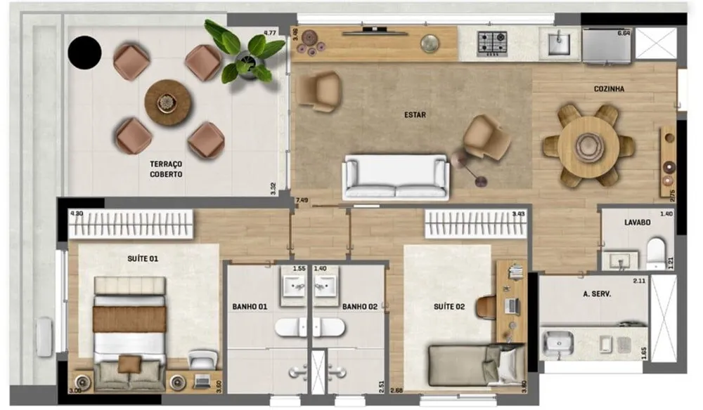 Apartamento, 2 quartos, 223 m² - Foto 7
