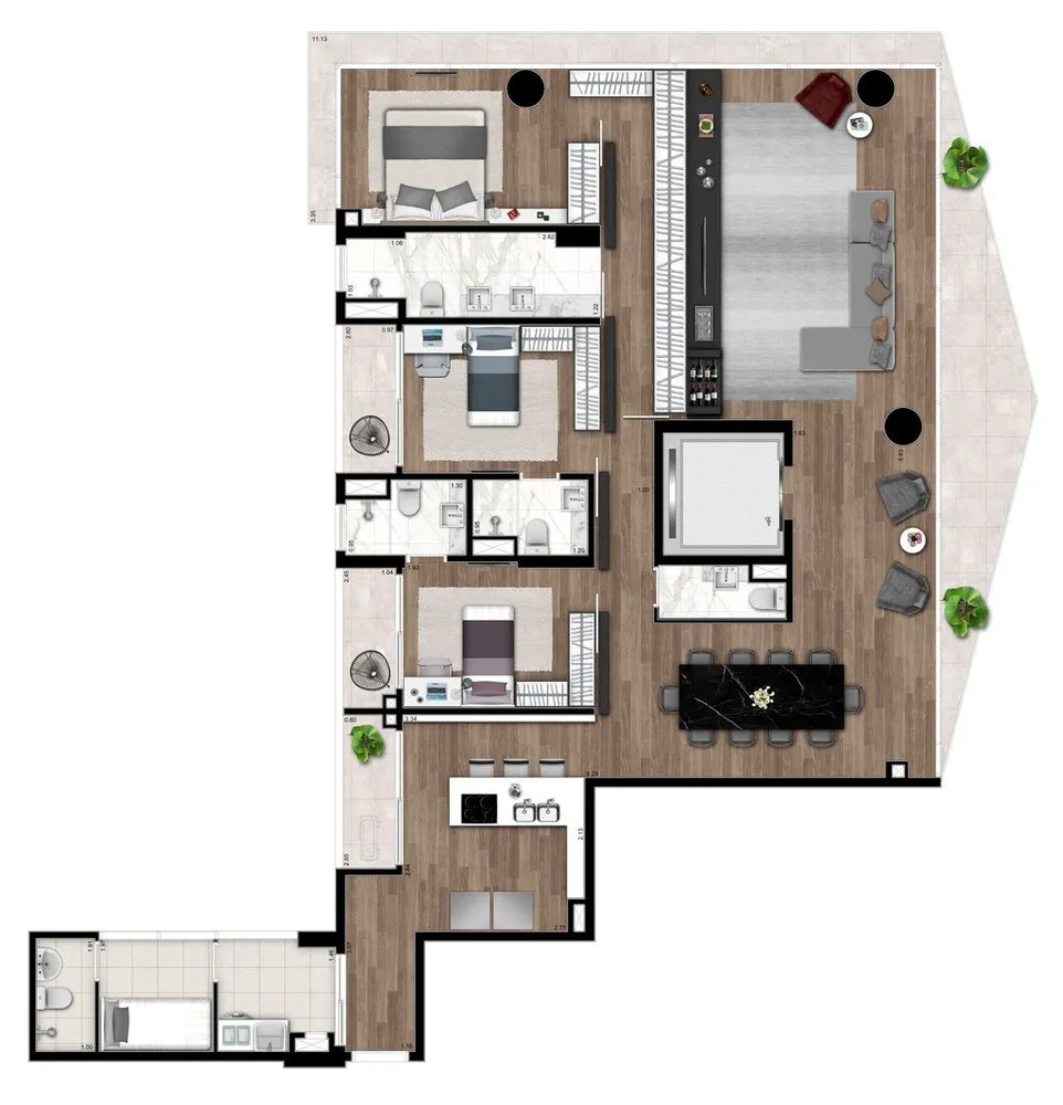 Cobertura, 1 quarto, 61 m² - Foto 7