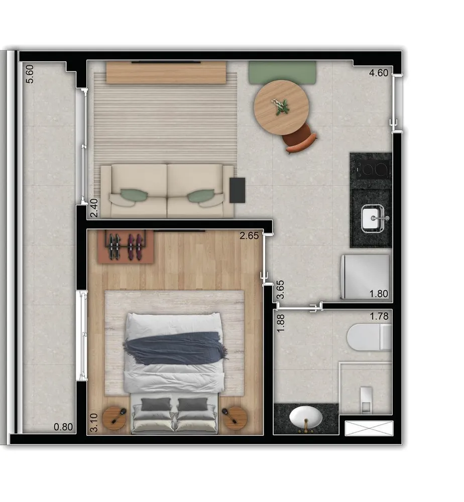 Kitnet-Studio, 25 m² - Foto 4