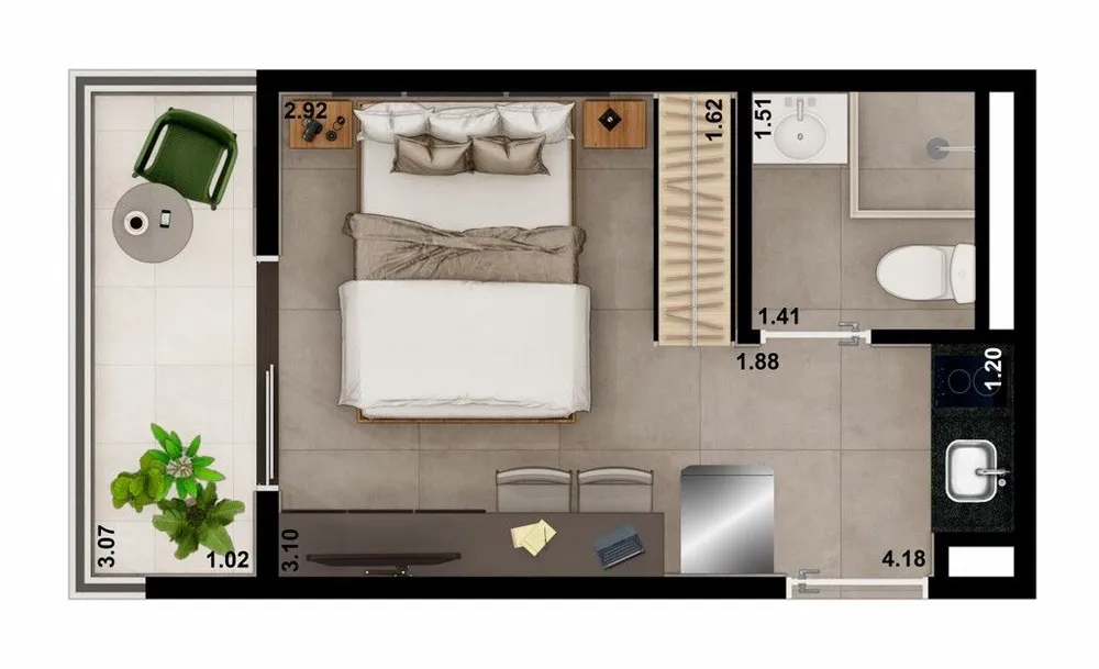 Apartamento, 1 quarto, 29 m² - Foto 9