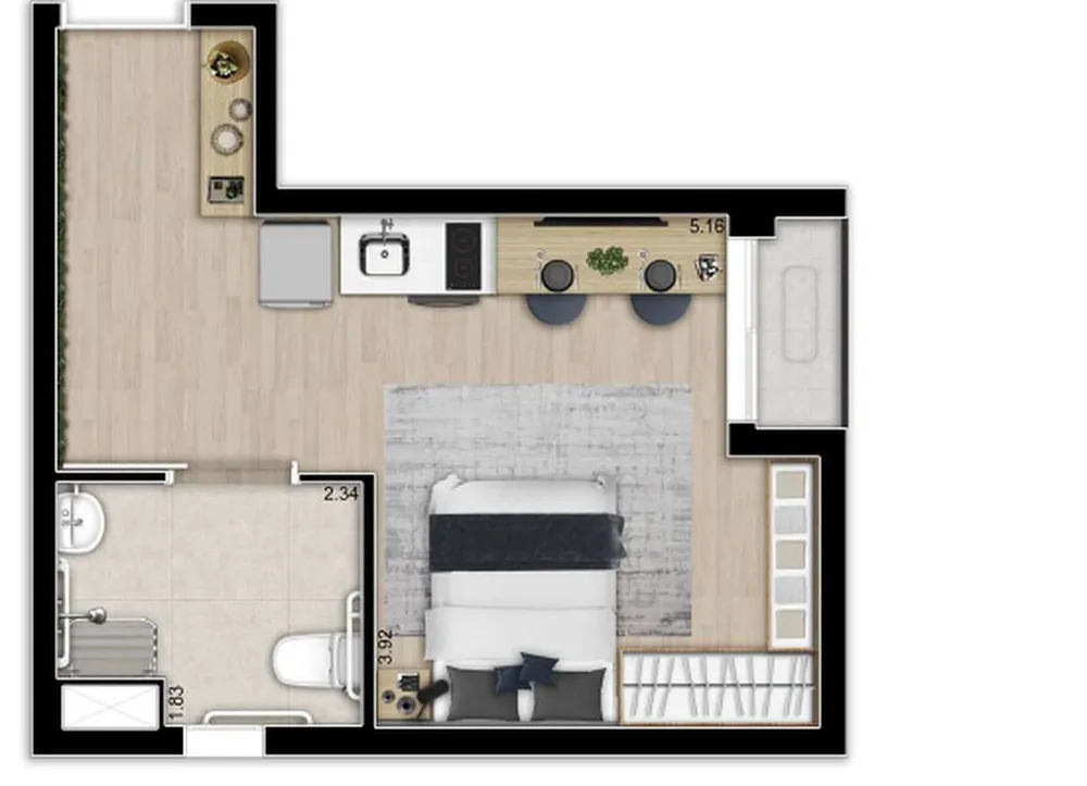 Kitnet-Studio, 24 m² - Foto 7