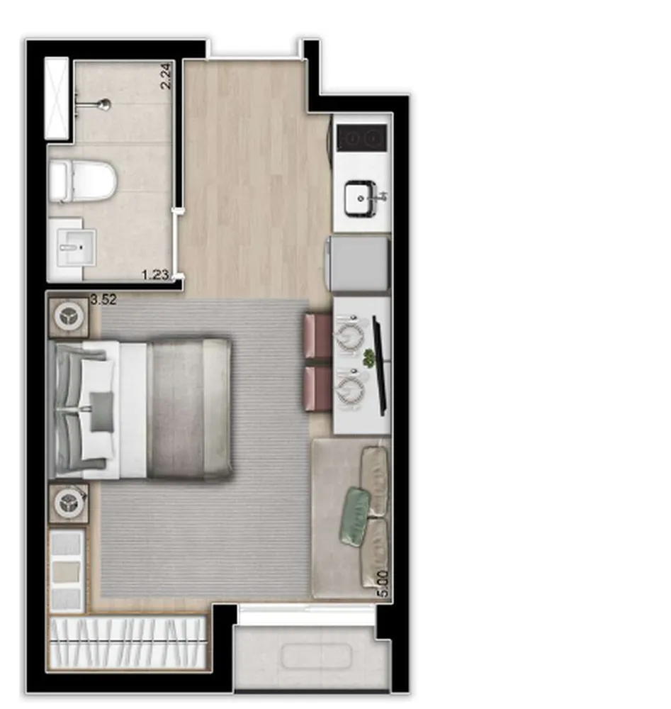 Kitnet-Studio, 24 m² - Foto 11