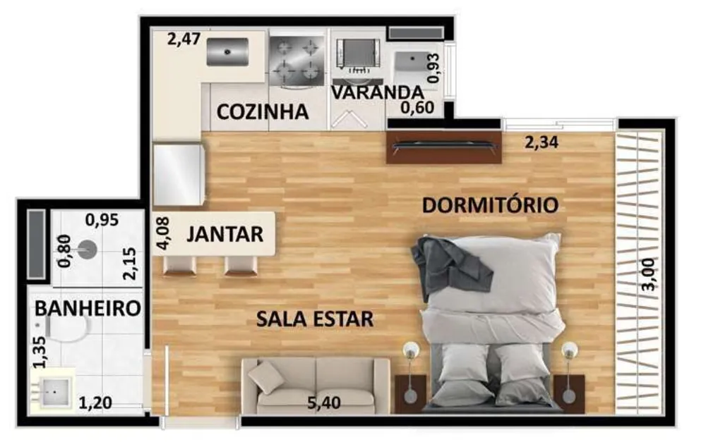 Apartamento, 2 quartos, 61 m² - Foto 4