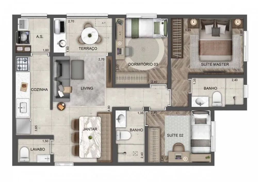 Cobertura, 3 quartos, 187 m² - Foto 12
