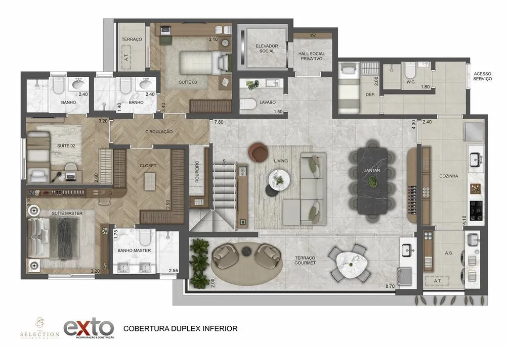 Apartamento, 3 quartos, 170 m² - Foto 8