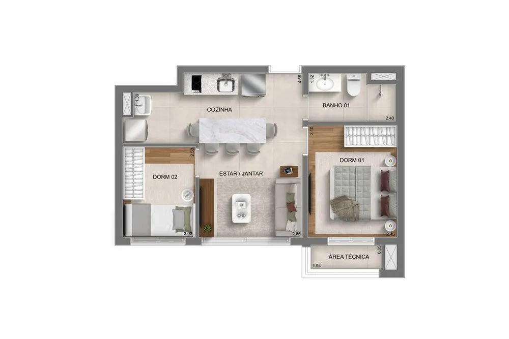 Apartamento, 3 quartos, 66 m² - Foto 6