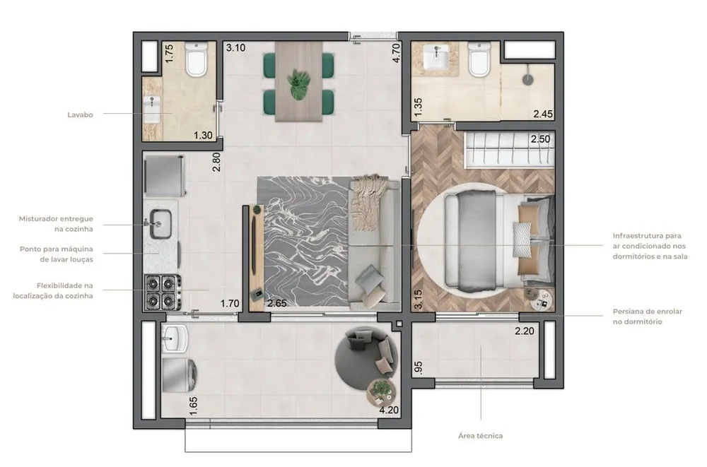 Apartamento, 2 quartos, 66 m² - Foto 8