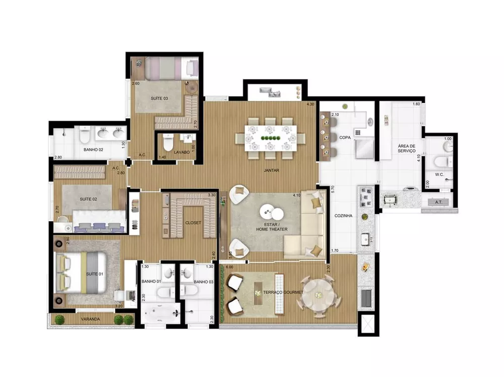 Cobertura, 3 quartos, 247 m² - Foto 6