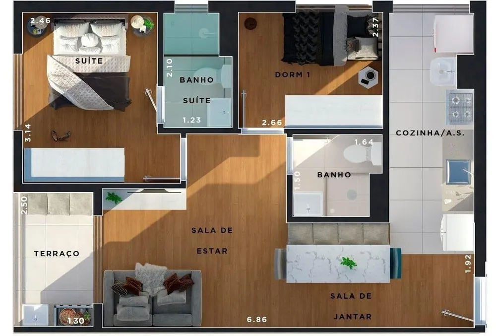 Apartamento, 2 quartos, 34 m² - Foto 8