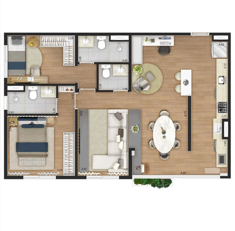 Apartamento, 2 quartos, 67 m² - Foto 6