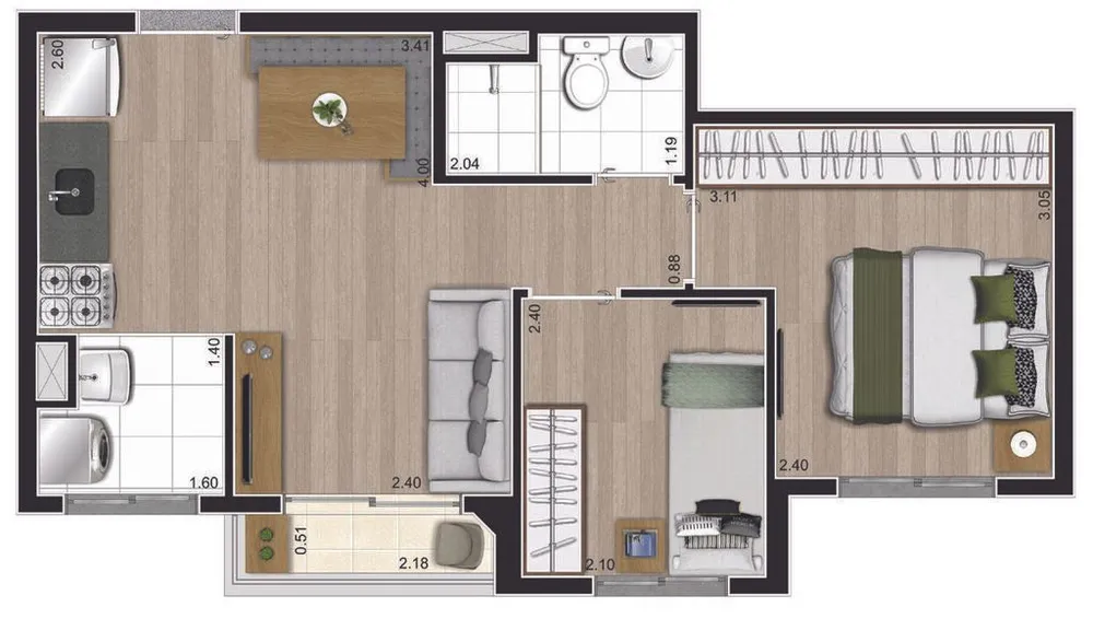 Apartamento, 2 quartos, 37 m² - Foto 5