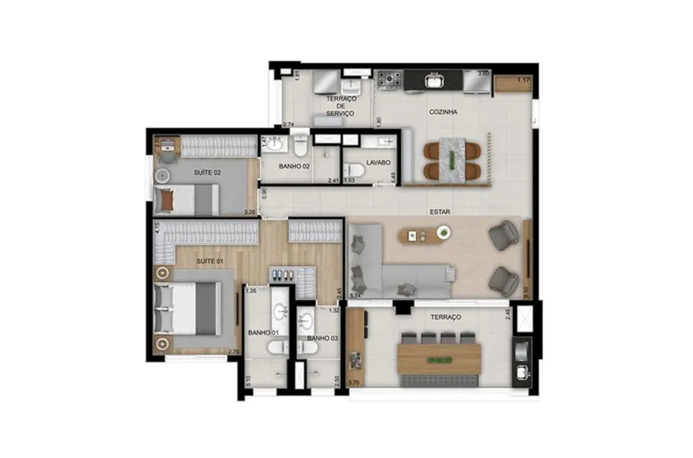 Apartamento, 3 quartos, 91 m² - Foto 9